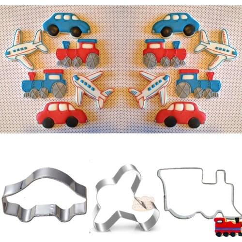 1pcs patisserie reposteria Traffic Car Train Moldes Metal Cookie Cutter Fondant Cake Decor Tools Biscuit Pastry Shop Paste Mould