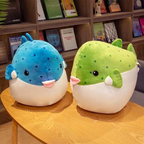 1pc 30/35cm Cartoon Ocean Puffer Fish Plush Toys Kawaii Fat Fish Plush Pillow Soft Bed Cushion Lovely Pillow for Children Girls