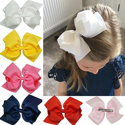 1Pc Lovely Girls Large Double Layers Hairbow Hair Bow Grosgrain Ribbon Clip Hairpin Kids Photo Props