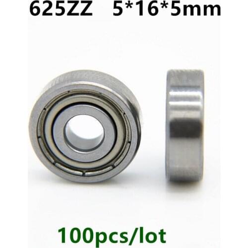 100pcs miniature ball bearing 625ZZ 5*16*5 mm R-1650HH deep groove ball bearings 625 625-2Z 625Z 3D Printer Parts