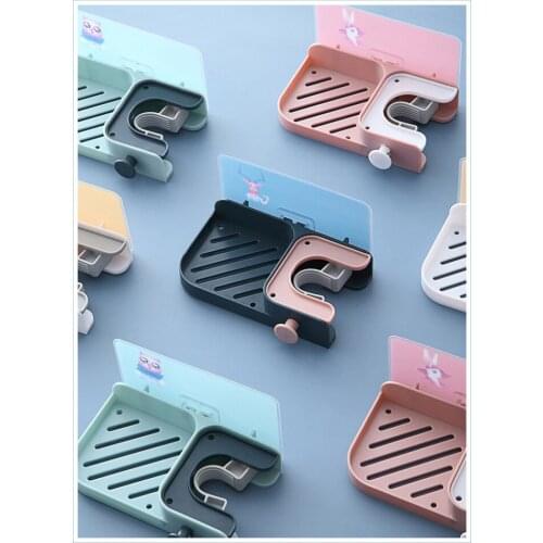 3in1 Multifunctional Mop Clip Wall Mount Hook Bathroom Drain Rack Soap Holder Broom Card Holder Kitchen Toilet Stroage Rack