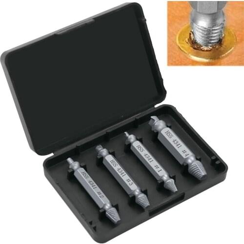 4Pcs Screw Extractor S2 4341 Double Head Electric Screwdriver Bit Material Damaged Screw Extractor