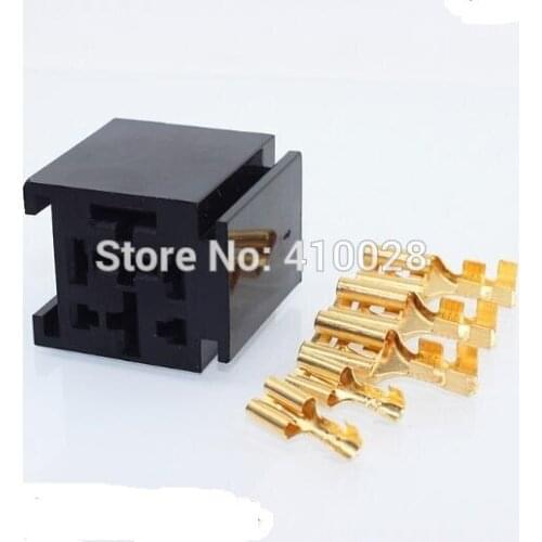 5/30/100set 12v/24v 80A relay socket 4/5 pin socket socket 4/5wire connector