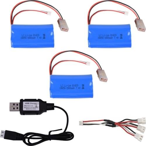 Battery with charger for henglong 3809 3816 3818 3819 3838 3839 3869 3879 3888 RC tanks HJ806 parts 7.4V 2800mAh 2S Lipo battery