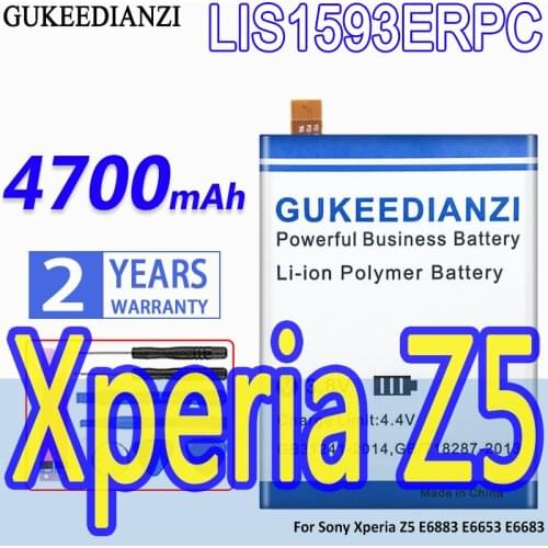 High Capacity GUKEEDIANZI Battery LIS1593ERPC 4700mAh For Sony Xperia Z5 E6883 E6653 E6683