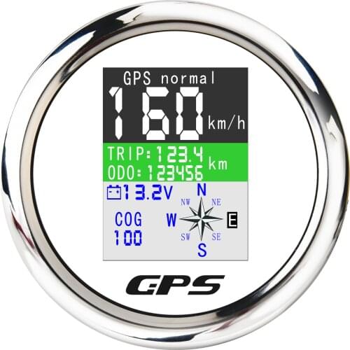 Car Boat Accessories TFT Screen Digital Speed Gauge Speedometer Odometer Trip COG Voltmeter with GPS Antenna For Moto Marine