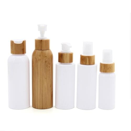 30ml frosted clear Glass Essential Oil Spray Bottles bamboo Mist Sprayer Container Travel Refillable Bottle Transparent Brown