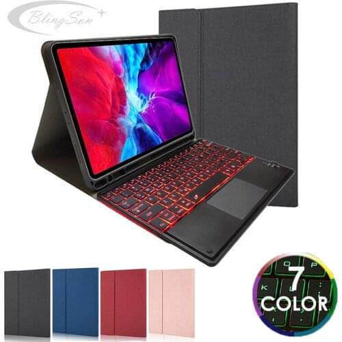 Keyboard Case For iPad Pro 11 2020 2018 Pen holder Leather Cover Detachable BackLight Touchpad Bluetooth Keyboard for iPad 11