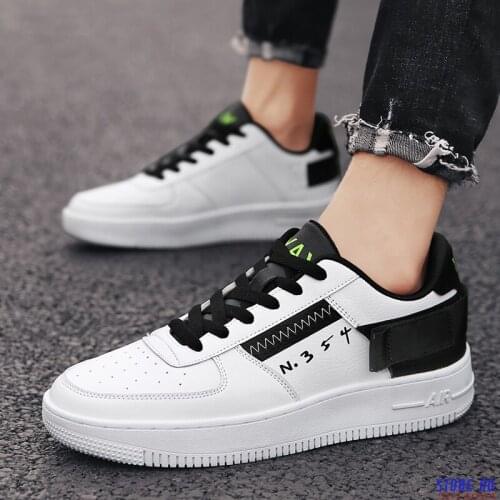 Pu Leather Casual Shoes For Mens Fashion Man Sneakers Comfortable Male Light Weight Outdoor Footwear Autumn White Leisure Shoes