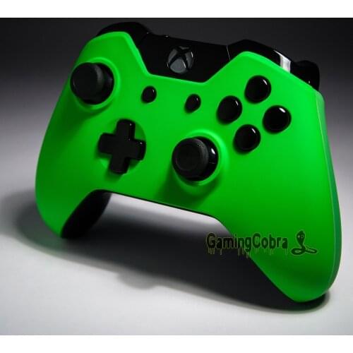 EXtremeRate Custom Soft Touch Green Game Front Shell Faceplate Cover for Xbox One Controller
