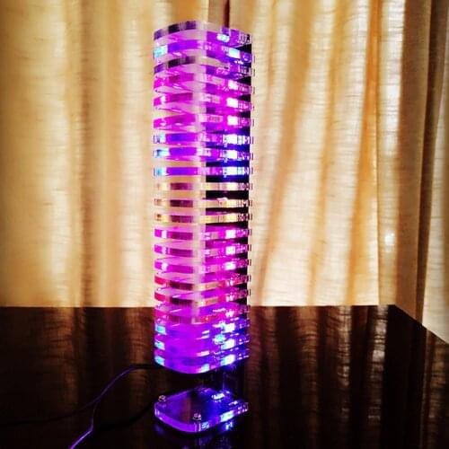 Electronic DIY Production Parts Light Cube 21-Segment LED Music Rhythm Spectrum Light Kit Night Market Creative Light