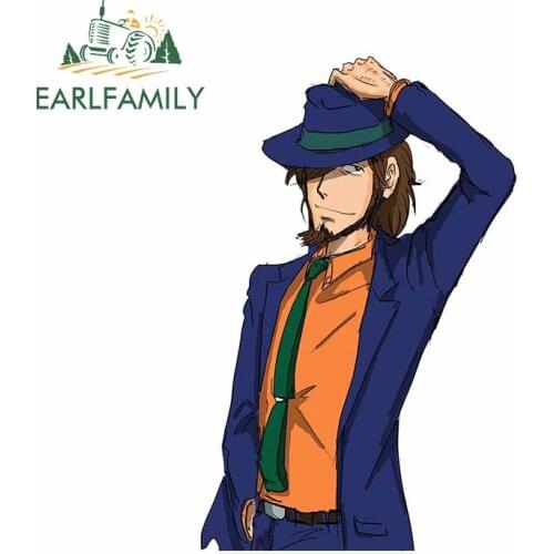 EARLFAMILY 13cm x 6.8cm for Lupin III Car Stickers Family Race Car Scratch-proof Window Trunk Decal Vinyl Car Styling Decoration