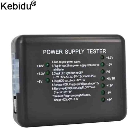 Kebidu Worldwide Power Supply LED 20/24 Pin for PSU ATX SATA HDD Tester Checker Meter for PC Computer Wholesale