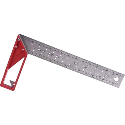 L9BE 45/90 Degree Triangle Square Ruler 30cm Stainless Steel Right Angle Ruler Woodworking Try Square for Multiple Purposes