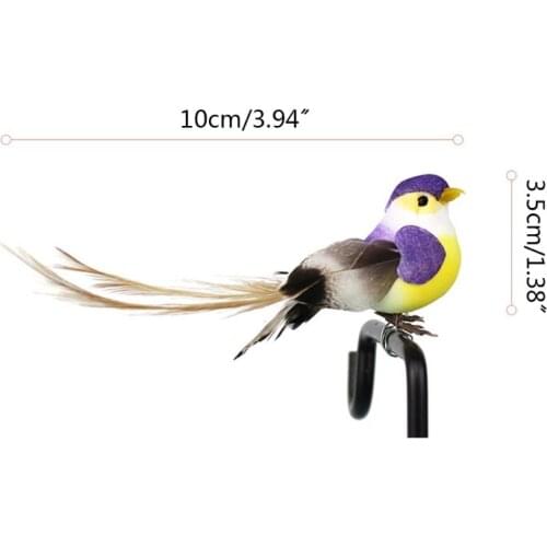 M17D 12 Pcs Feather Bird Artificial Simulation Foam DIY Craft Wedding Decoration Party Garden Tree Accessories Ornament