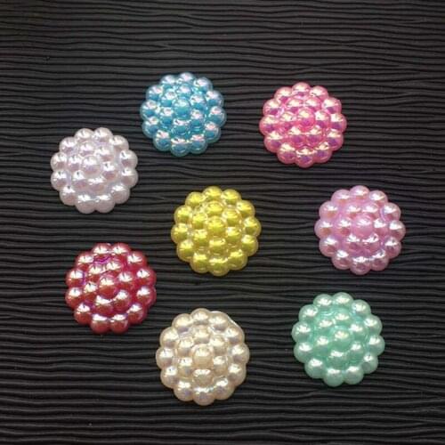 Mix 80pcs/lot 13mm Flatback Pearl AB Christmas Craft Cardmaking Embellishment Christmas Wedding Decoration random delivery