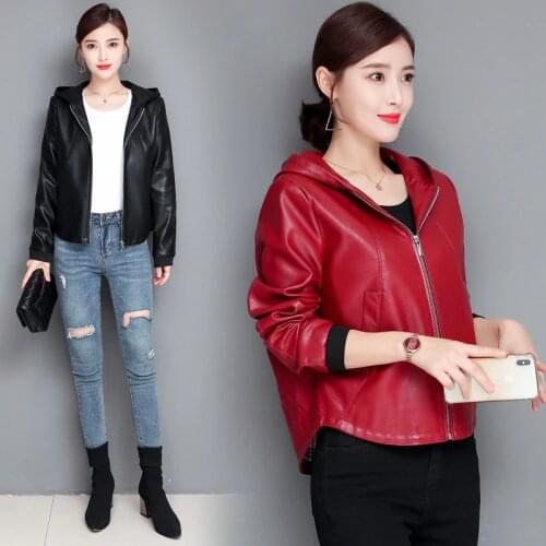 New Large Size 3XL 4XL Womens Leather Jacket 2020 Spring Motorcycle Leather Coat Women Winter plus cotton Jackets Female Black