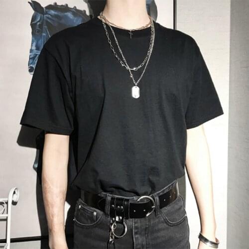 Heavy summer t-shirt combed cotton solid color short-sleeved quality couple bottoming shirt short t-shirt for men and women