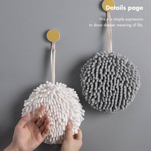 1PCS Chenille Thicken Hand Towel Hanging Kitchen Bathroom Thick Soft Cloth Wipe Towel Quick-dry Soft Plush Fabric Towel