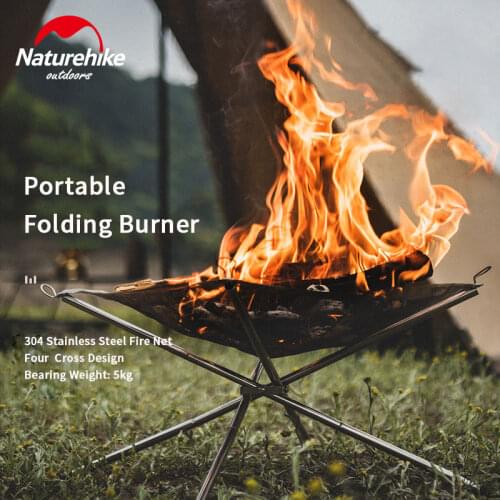 Naturehike Portable Quickly Folding Mini BBQ Stove Grill Net Outdoor Camping Home Detachable Easy to Install Stainless Steel