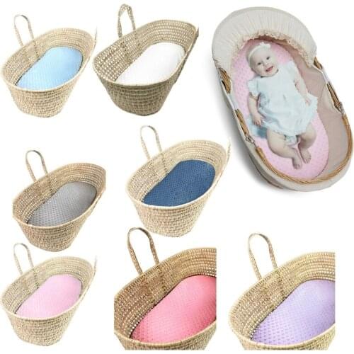 Bassinet Sheets Minky Dot Fitted Sheet Super Soft Breathable Flexible for Cradle Moses Basket