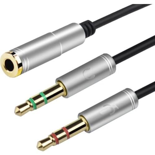 3.5mm Stereo Earphone Headphone Audio Y Splitter Jack 1 Female to 2 Male Adapter Cable Audio Extension Cord