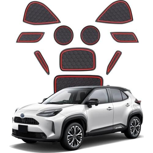 RUIYA For Yariskros MXPB10 MXPB15 MXPJ 2020 Car Door Groove Mat Anti-Slip Slot Pad Auto Interior Organizer Styling Accessories