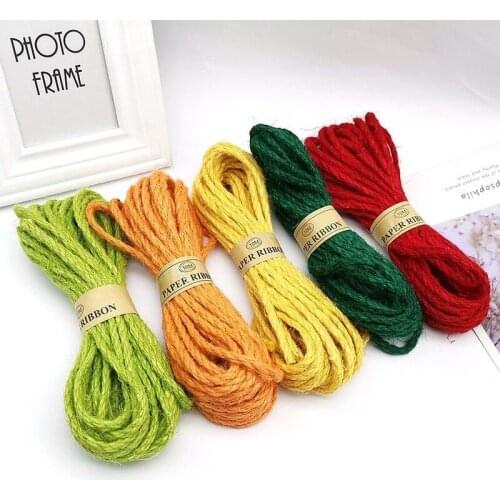 6mm Natural Jute Twine Colorful Natural Heavy Duty Twine Jute Rope for Crafts, DIY Crafts, Cat Scratch Post, Gardening Packaging
