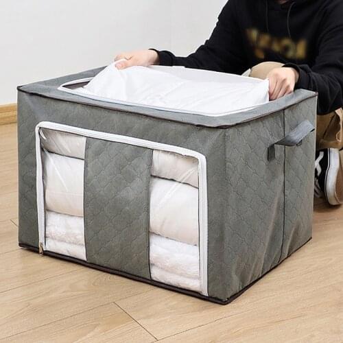 Foldable Comforter Storage Bag Dustproof Non-woven Quilt Storage Bra Socks Wardrobe Organizer Household Clothing Storage Box