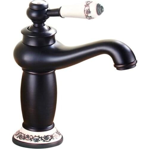 Chrome Solid Brass Faucet Brushed Antique Faucets Bathroom Basin Taps Hot&Cold Mixer Tap Porcelain Rotatable Deck Mounted Tap