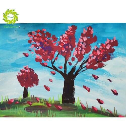 Old Street Home Full Drill Diamond Painting DIY Red Tree Picture Rhinestone Mosaic Text Diamond Embroidery Wall Home Decoration