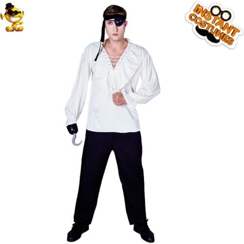 Adult Mens Pirate Costume Performance Halloween Party Pirate Shirt Costume for Carnival Party