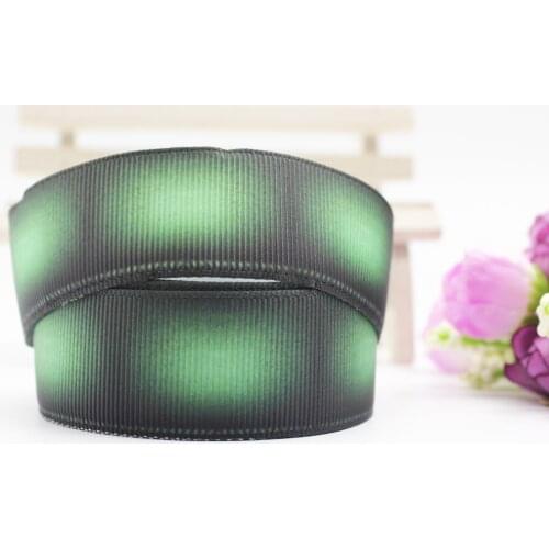 Green Denim Grosgrain Ribbon Printing Wedding Decoration Headband Hair Accessories Sewing Accessories Bow 10/25/50