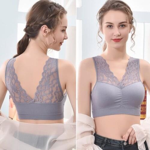 Womens Bra Plus Size Seamless Underwear Sexy Lace Wireless Beauty Back Lingerie Push Up bh Bra Cozy Chest tube Top bralette