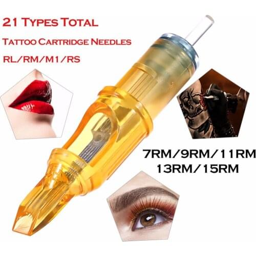 Newest 10pcs Disposable Sterilized Tattoo Cartridge Needles For Semi-Permanent Makeup Tattoo Gun Machine 7RM/9RM/11RM/13RM/15RM