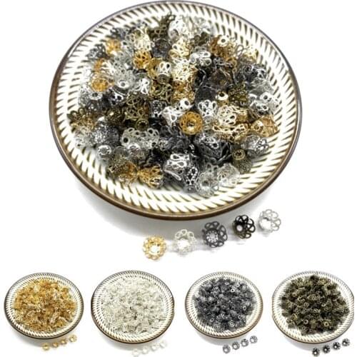 100pcs Gold/Gun Black Metal Jewelry Accessories Beads For Jewelry Makeing DIY Bracelet necklace (Size About 6-8mm)