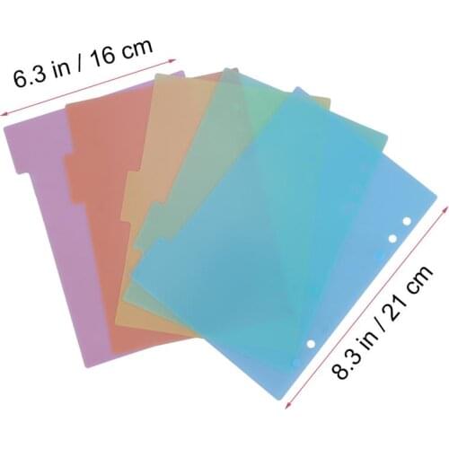 2 sets Index Page Divider Plastic Colorful Classification Page Tab For Notebook Memo Loose Leaf Sub Page Indexes (A5)