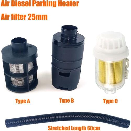 25mm Air Intake Filter Silencer Fit For Webasto Eberspacher Diesel Parking Heater Black