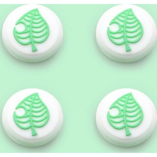 4 Pcs For Switch Nintend / Lite Joy-Con Leaves Crossing Thumb Handle Caps Silicone Sheet Stick Grip Key Cover Case Analog Caps