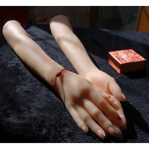 56Cm High quality real hand mannequin body Manicure props jewelry model art long hand Halloween Woman finger 2PC/lot C737