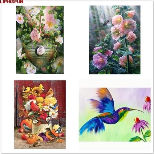 5D Full Drill DIY Diamond Painting Hummingbird Square/round Diamond Embroidery Cross Stitch Diamond Home Decor birds flower