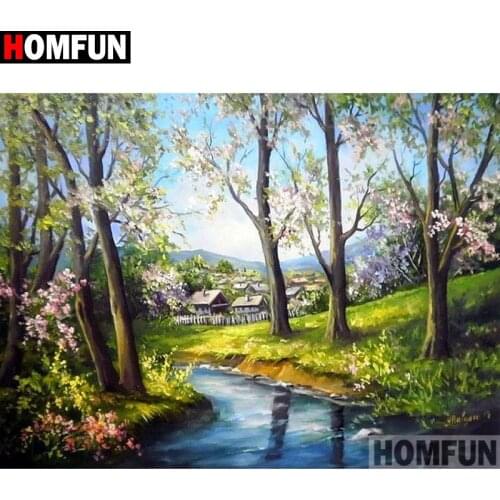 HOMFUN Full Square/Round Drill 5D DIY Diamond Painting "Tree scenery" Embroidery Cross Stitch 3D Home Decor Gift A17579