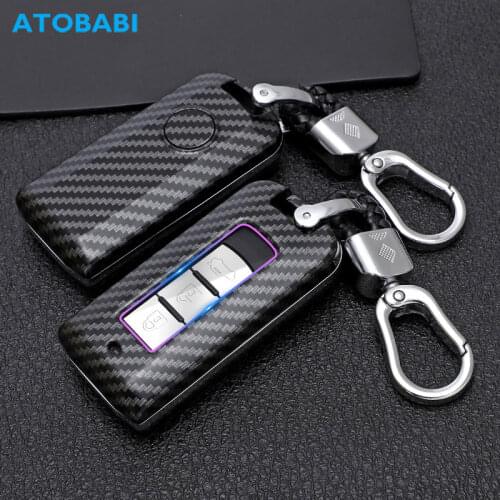 ATOBABI ABS Car Key Cases For Mitsubishi Lancer Eclipse Cross Mirage Outlander Sport Smart Remote Control Shell Protector Cover