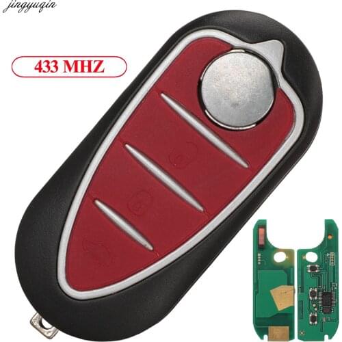 Jingyuqin Remote Control Flip Car Key 433Mhz Delphi/Marelli System For Alfa Romeo Mito GTA Giulietta 159 3 Buttons