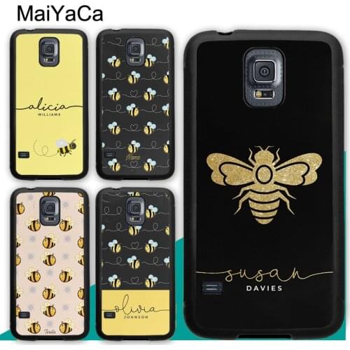 Initials Custom Bee Drone Honey Monogram Case For Samsung A21S A20e A71 A51 A10 A40 A50 A70 Galaxy S20 Plus S10 S9 Note 20 Ultra