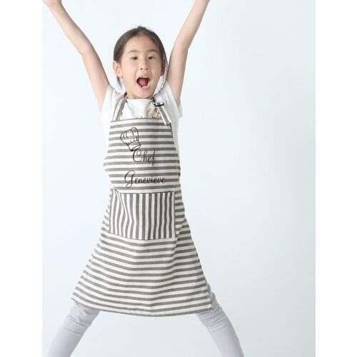 Childrens art apron painting clothes anti-fouling big children kindergarten baby kid painting kitchen baking gown logo print