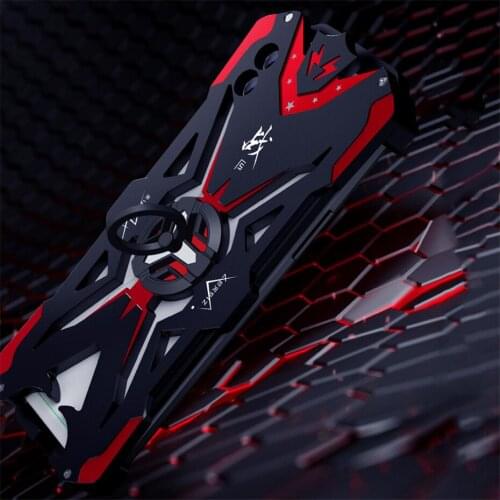 For Black Shark 2 Metal Case With Mobile Phone Finger Ring Holder Hollow Out Back Cover For Xiaomi Black Shark 2 Case 6.39