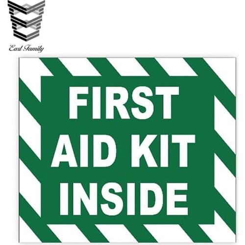 EARLFAMILY 13cm X 11.2cm FIRST AID KIT INSIDE Sign Sticker Funny Car Truck Laptop Window Wall Decal Graphic HD Car Stickers
