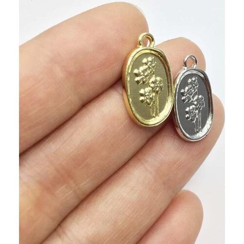 Eruifa 20pcs 10*16mm Flower Gold/Silver Plated Bee Zinc Alloy Charms Pendant Jewelry DIY Necklace Bracelet Earrings 2 colors