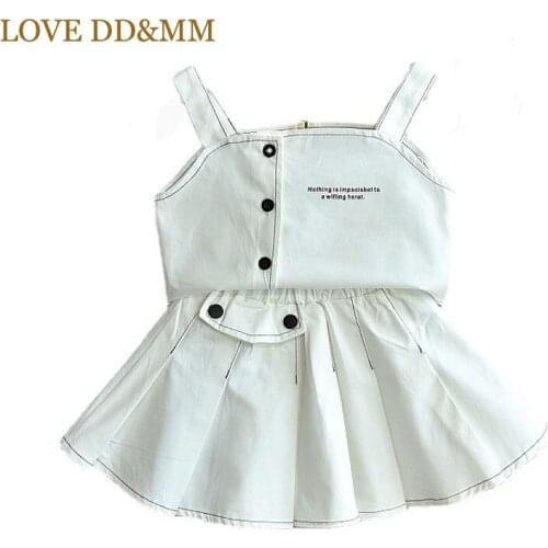 LOVE DD&MM Kids Girls Clothing Sets Kids Tops + Pleated Skirt 2pcs Outfits For Girl Children Casual Party Clothes Costumes